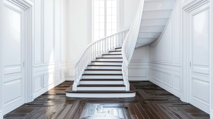 Elegant spiral staircase in a classic interior