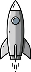 Minimalist Rocket Ship Vector