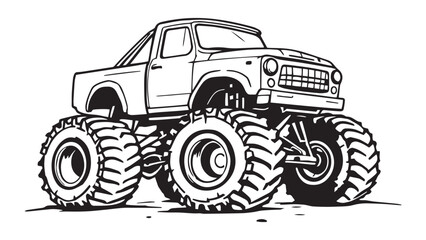 Monster Truck line art  © Sumi Khanom