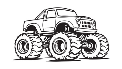 Monster Truck line art 