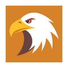 Vector illustration of a bald eagle head with an angry expression and sharp features