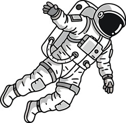 Minimalist Astronaut Floating in Space