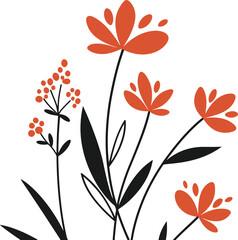 Minimalist Abstract Floral Vector Design