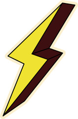 Retro Colorful Thunderbolt Element