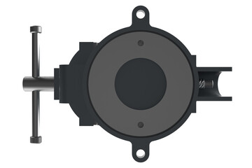 GREY GRAY CLOSED POSITION MULTIPURPOSE PIPE BENCH VISE TABLE PINCERS, Bench-Mounted GRAY Vise for Securely Holding Materials for Various Tasks, Robust Metal Vise Jaws on a PNG Transparent