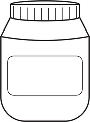 Blank Wide-Mouth Jar with Rectangular Label Outline