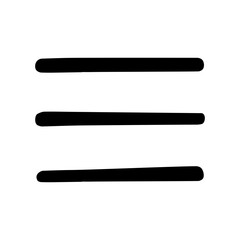 Hamburger menu doodle vector icon