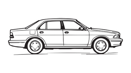 Fototapeta premium Sedan line art