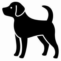 Minimalist Black and white Dog Silhouette