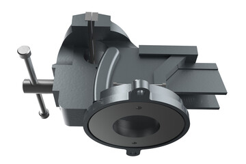 GREY GRAY CLOSED POSITION MULTIPURPOSE PIPE BENCH VISE TABLE PINCERS, Bench-Mounted GRAY Vise for Securely Holding Materials for Various Tasks, Robust Metal Vise Jaws on a PNG Transparent