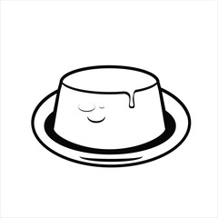 Japanese Pudding Food Silhouette Icon 