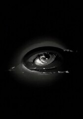 Abstract Eye Illustration Digital Art Black And White