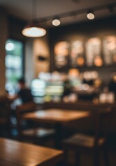 Blurred Background Photo of Cozy Cafe Interior