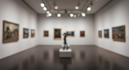 Blurred Photo of Art Museum Gallery Exhibition
