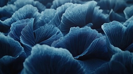 Close-up of textured, dark-blue floral patterns
