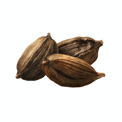 Aromatic Black Cardamom Pods Close-Up