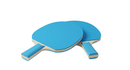 Blue ping pong paddles on black background