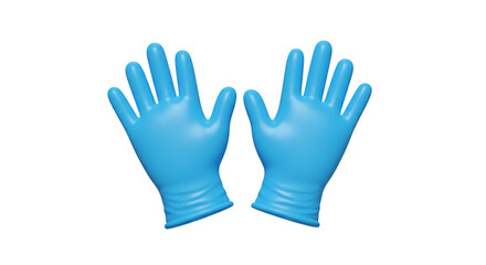 Fototapeta premium Blue Nitrile Gloves: Disposable, Powder-Free, Exam Gloves on transparent background