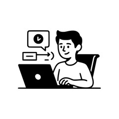 icon of a person sitting at a laptop