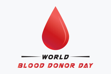 Fototapeta premium World Blood Donor Day Design Template with Donate Blood Message for Poster Card or Background