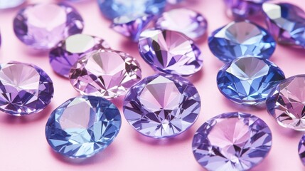 Fototapeta premium Radiant gemstones in various shades of violet and blue