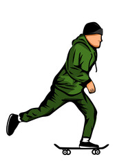 This is an illustration of a skater