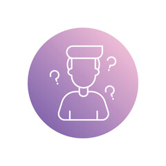 Confused Employee icon vector stock illustration