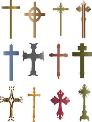 Set of crosses Christian community