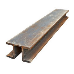 Steel i beam construction material on transparent background