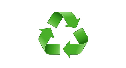 Green recycle symbol on black backdrop