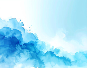 Soft, flowing watercolor waves in shades of blue create a serene and calming atmosphere, evoking feelings of tranquility and peace