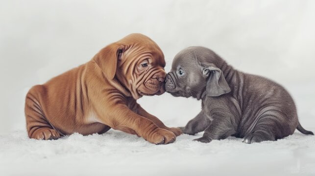 Two Puppy Faces Meet