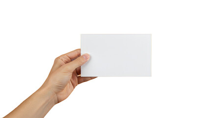 Hand Holding Blank White Card