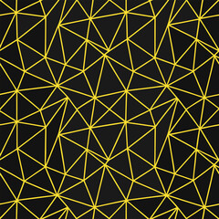 Abstract simple geometric vector seamless pattern with gold line texture