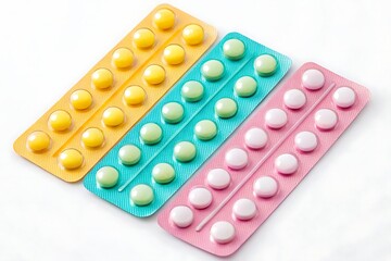Blister pack of contraceptive tablets isolated – reproductive health image