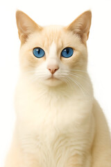 Retrato Juguetón de un Gato Siamés con Ojos Azules Expresivos