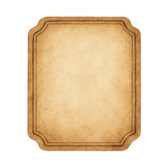 Vintage Watercolor Label Frame &ndash; Blank Antique Paper with Rounded Corners