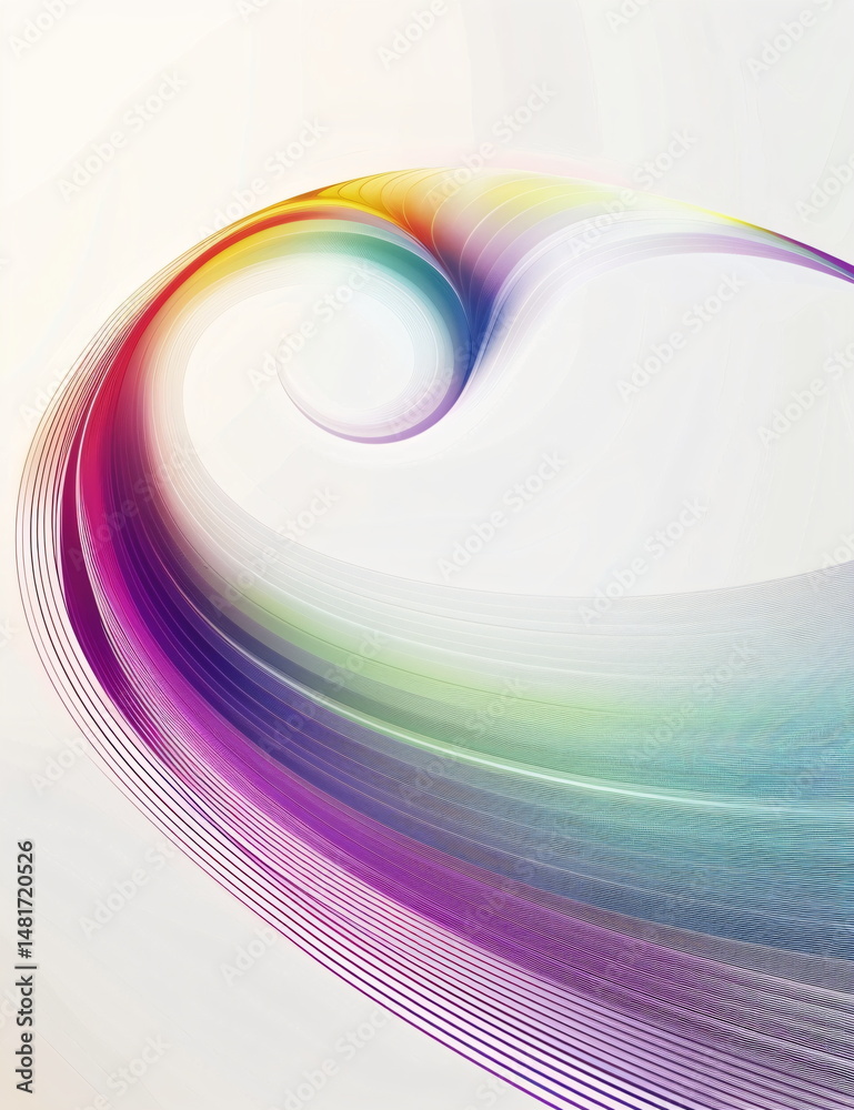 Poster colorful abstract swirl of lines and gradient colors create a sense of motion and fluidity. minimali