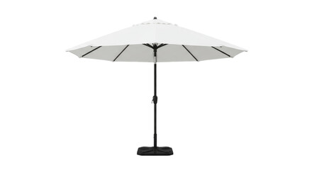 Serene white umbrella stands guard
