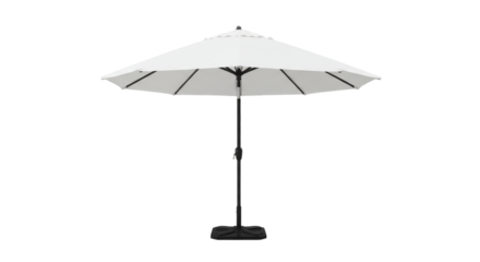 Serene white umbrella stands guard