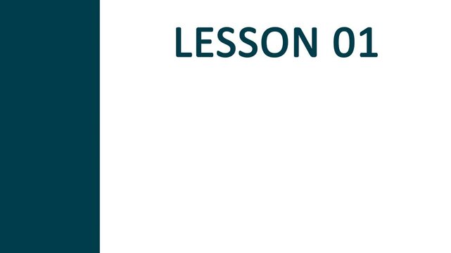 Transition background video with text "Lesson 01" for teaching content, online courses, video openers or e-learning intros with copy space