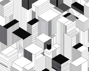 Abstract city isometric view