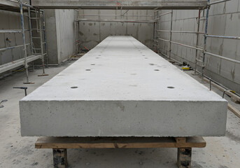 Large gray concrete slab on construction site