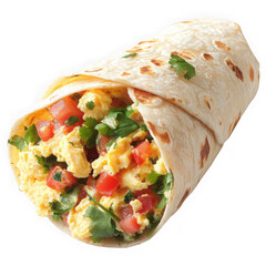 breakfast burrito with rich ingredients  