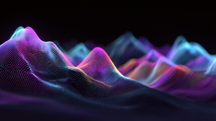 Abstract digital landscape with vibrant colors