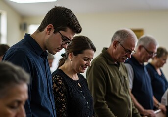 Obraz premium Photo of Congregation Praying in Church