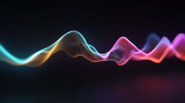 Abstract vibrant wave forms