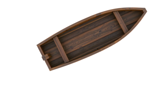 Wooden boat on transparent background. - Powered by Adobe