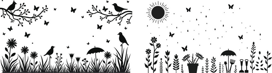  vector springtime, black springtime clipar