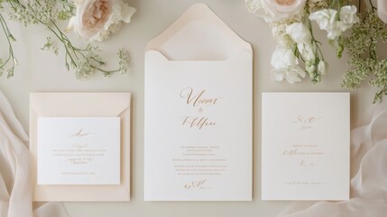 Elegant Wedding Invitations with Rose Gold Accents